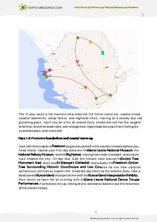 example page 2 from our offline Travel Guide for Sierra Leone